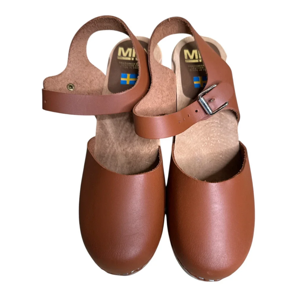 Mia Abby Cognac Brown Leather Wooden 3